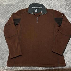 Kuhl Revel 1/4 Zip Sweater Men Large L Fleece Pullover Outdoor Orange Brown
